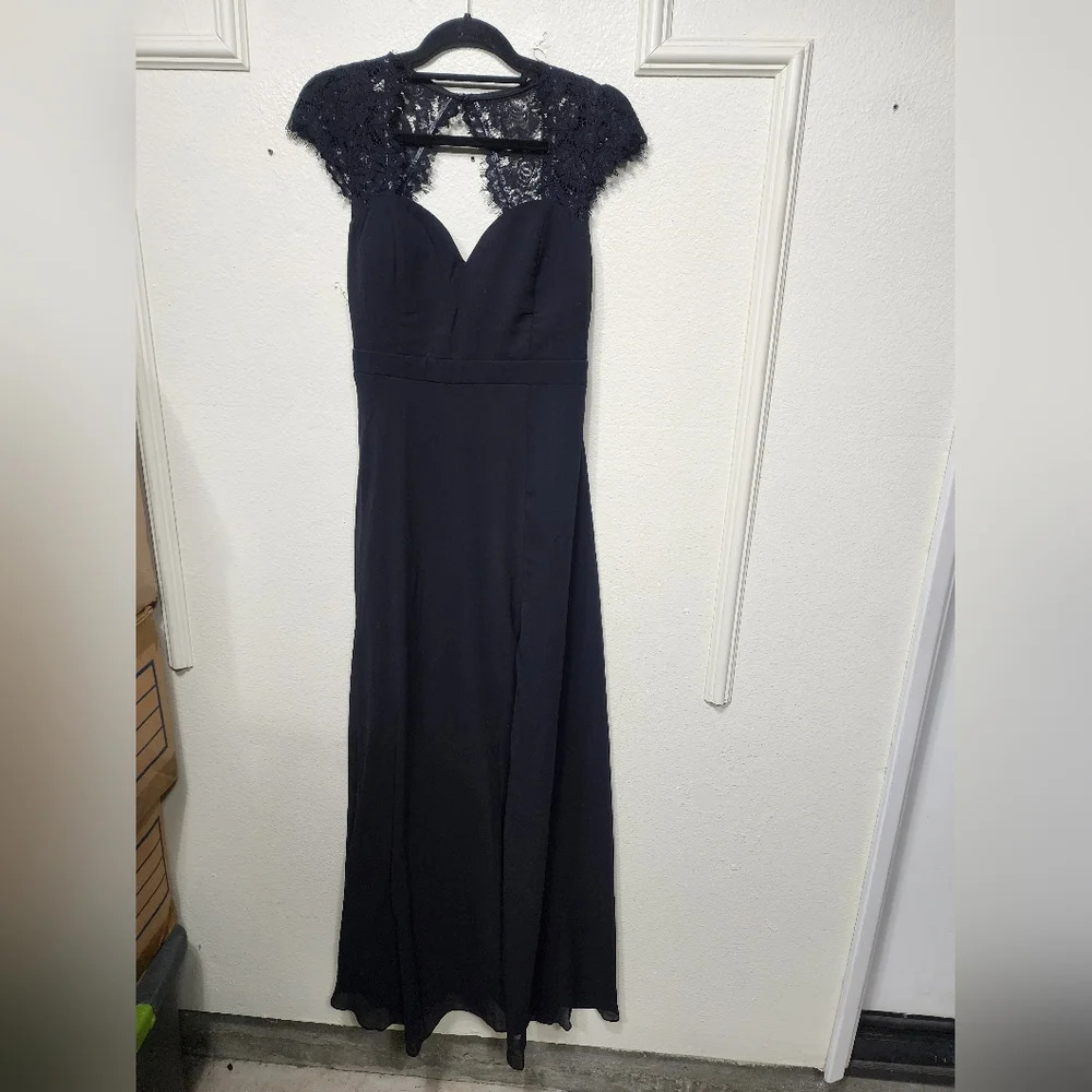 Lulus Momentous Moments Black Lace Backless Maxi Dress XL Wedding Party Guest - Picture 7 of 11